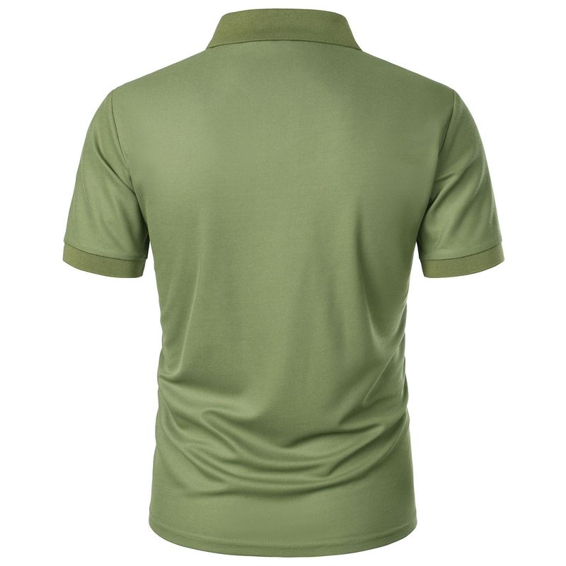 Men's Short Sleeve Solid Color Short Sleeve Daily Casual Lapel Casual Short Sleeve Button Down T-shirt Casual Top For Men_voghion.com