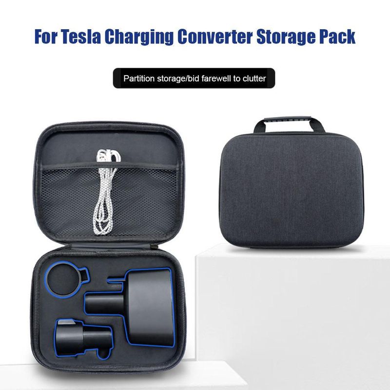Suitable For Tesla Charging Converter Adapter CCS1J1772 Bag, Fire-resistant And Flame-retardant EVA Storage Box_voghion.com