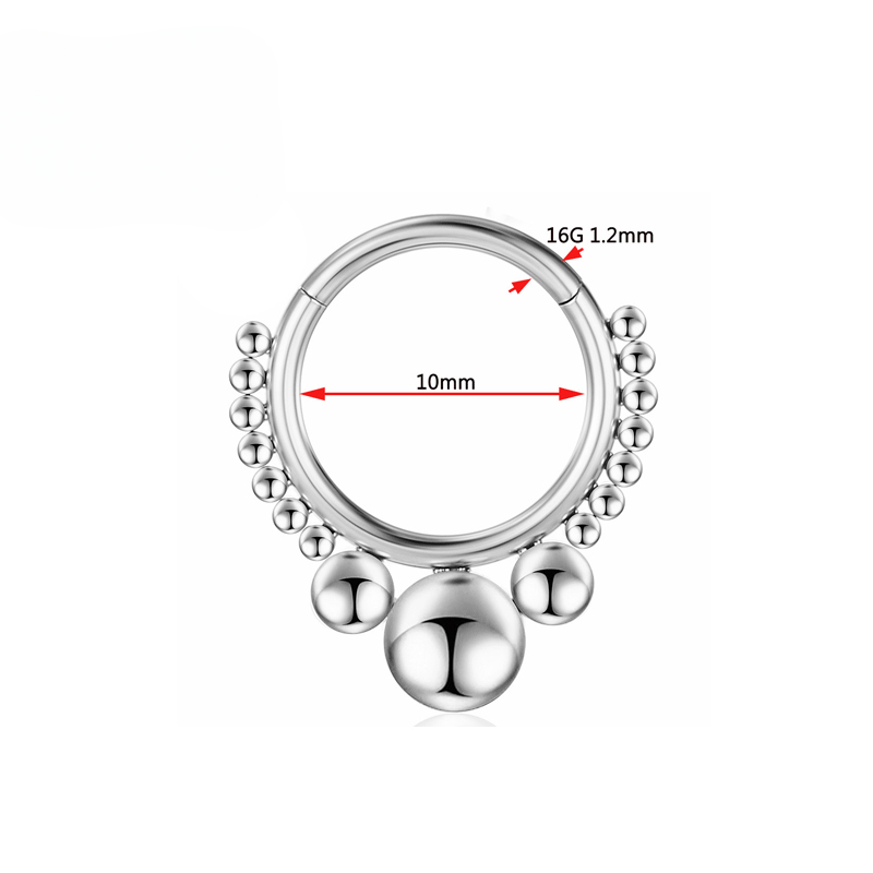 F136 Titan Septum Piercing Helix Näsringar Zirkon Gångjärnssektion Tragus Örhängen Lob Clicker Kroppsbrosk Damsmycken_voghion.com