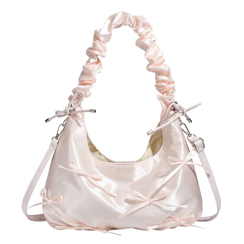 Borsa a mano plissettata versatile e carina con fiocco e nuvola, modello Sweet Girl, 2025, nuova borsa monospalla sottobraccio_voghion.com