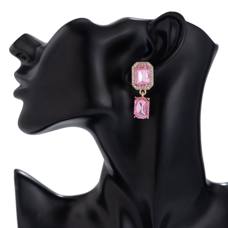 Retro square full diamond gem pearl choker necklace temperament French multi layer necklace_voghion.com