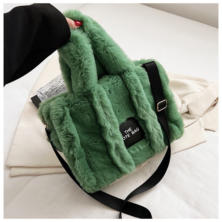 Nuova borsa in finta pelliccia di coniglio autunno e inverno, borsa tote di grande capacità, borsa a tracolla coreana, borsa in peluche_voghion.com