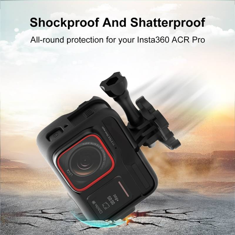 For Insta360 Ace Pro PULUZ Plastic Cage Expansion Adapter Frame with Cold Shoe Base (Black)_voghion.com