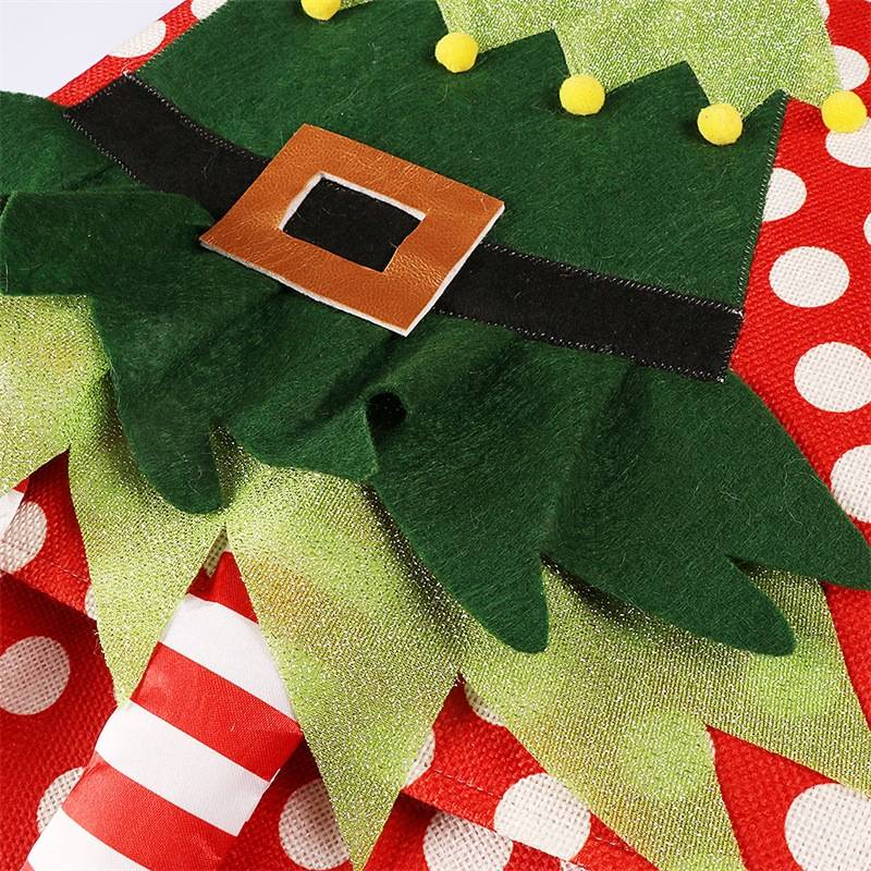 Festive & Party Supplies 2024 New Christmas Tree Skirt Christmas Red White Polka Dot Tree Skirt Elf Leg Shape Christmas Tree Apron_voghion.com