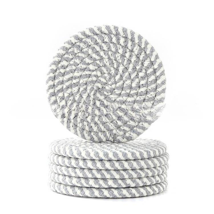 Matten & Pads Baumwollseil geflochtene Tischsets Isolierte Glasuntersetzer Topfmatten-Set_voghion.com
