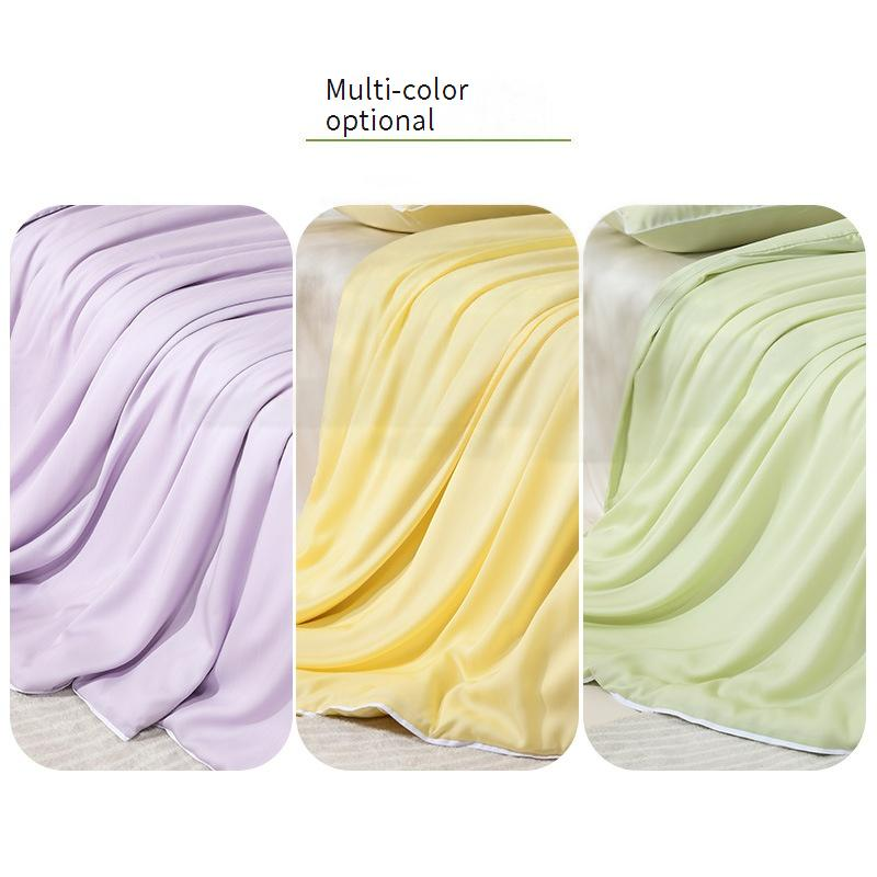 Heimtextilien Sommer Eis Seidig Leicht Luxus High-End Reine Farbe Kühle Bettwäsche Lyocell Tencel Einzelbettbezug_voghion.com