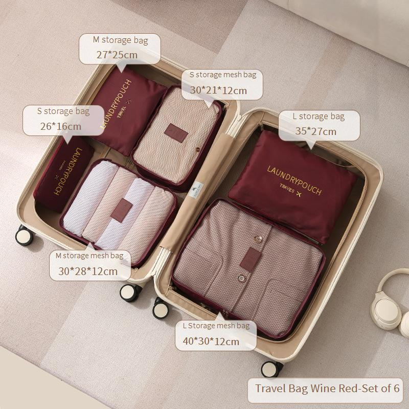 7-Piece Travel Organizer Set - Waterproof Cosmetic & Underwear Storage Bags For Luggage Foldable Laundry Pouches With Hanging Hook_voghion.com
