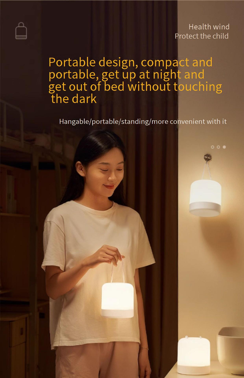 Luce notturna a LED con telecomando, bicolore e ricaricabile tramite USB - Lampada da comodino portatile per campeggio, camera da letto, cameretta dei bambini, dormitorio_voghion.com