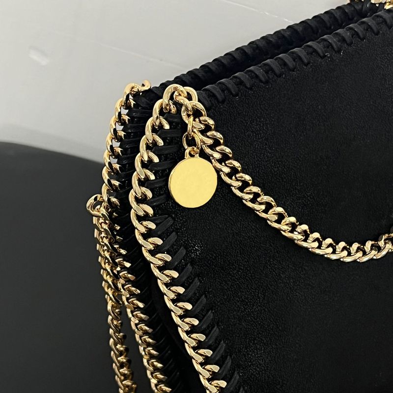 Stella Mccarey Falabella Große Einkaufstasche Designertasche Damen Schwarz Einkaufskette Taschen Geldbörse Messenger Leder Handtaschen_voghion.com