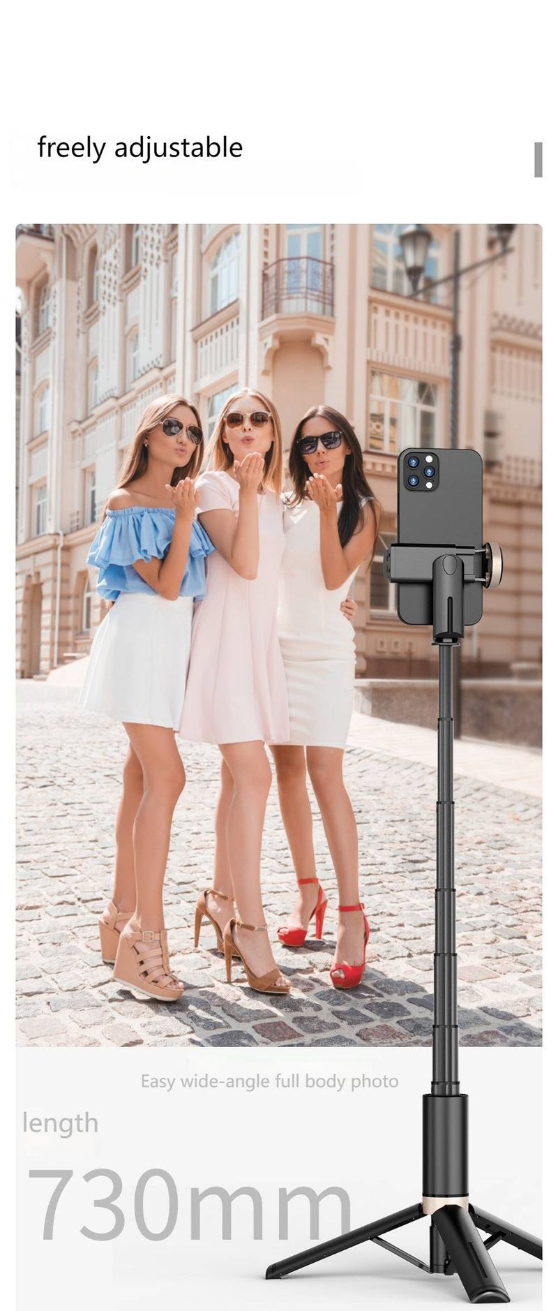 Rotating LED Selfie Stick With Hidden Tripod Stand, 360° Bluetooth Phone Holder & All-Metal Stabilizer For Live Streaming/Vlogging (3 Colors)_voghion.com
