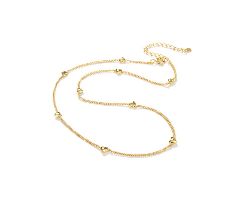 Collana d'amore semplice alla moda con design di nicchia in oro S925, in argento placcato in oro, collana versatile di alta qualità da donna_voghion.com