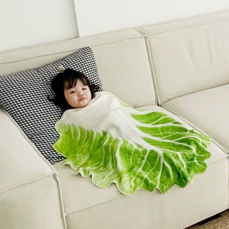 Office Nap, Printed Cabbage Blanket, Pancake Blanket, Indian Flying Pancake Blanket, Single Roll Pancake Blanket_voghion.com