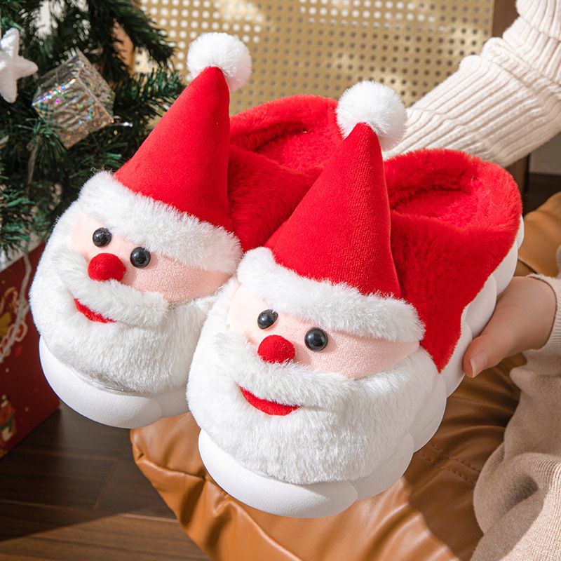2024 neue Weihnachtsmann-Hausschuhe, grenzüberschreitende Versorgung, dicker Boden, rutschfeste Herbst- und Winterhausschuhe für Männer und Frauen_voghion.com