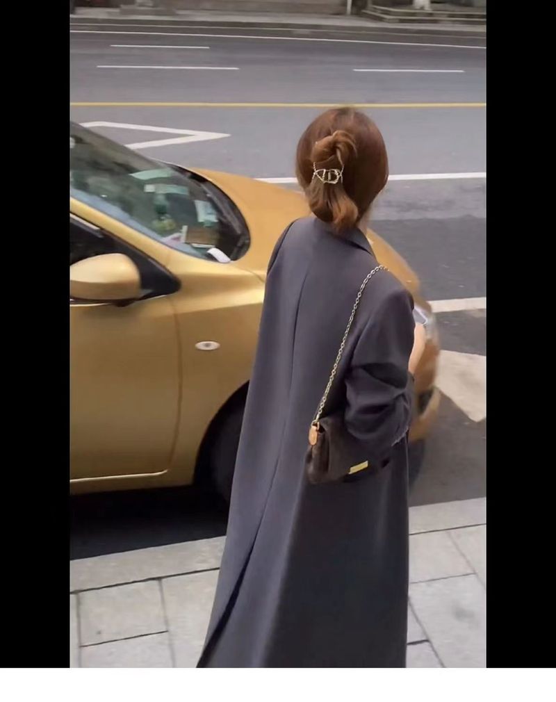 Trench di alta qualità per donna, lunghezza media, nuovo stile primavera e autunno 2025, cappotto lungo con colletto doppiopetto_voghion.com