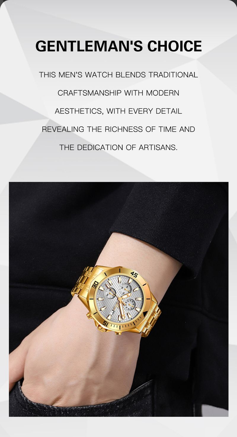 CHAXIGO Kasig Mechanical Quartz Watch Men's Business Waterproof Belt Calendar Three-eye Six-pin Watch_voghion.com