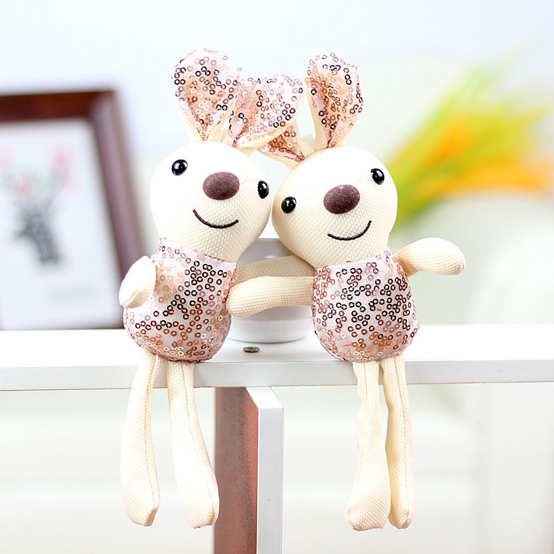 Peluche con paillettes adorabile coniglietto giocattolo carino bambola coniglio per borse abbigliamento e accessori_voghion.com