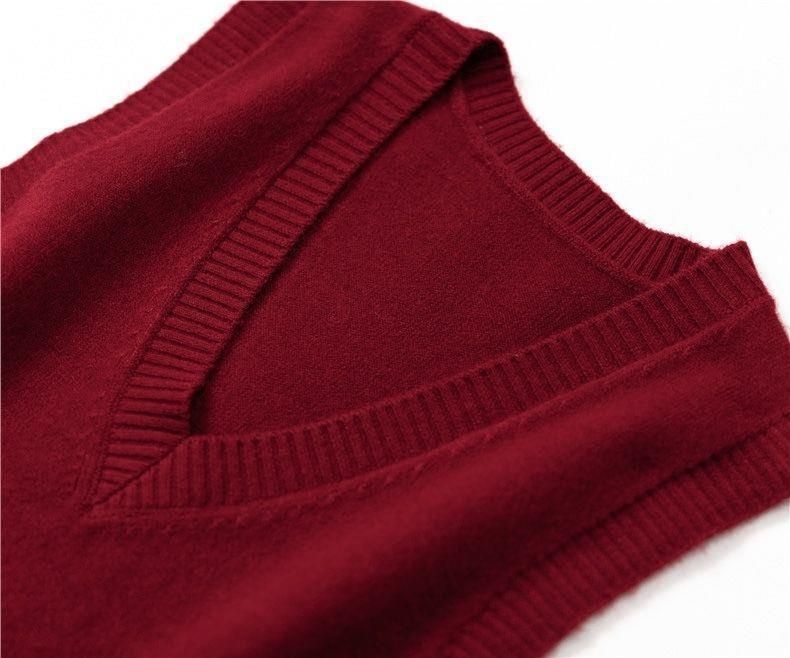 2025 Rero V-hals knielange truien voor dames, lente- en herfstkleding, effen casual truien, mouwloos_voghion.com