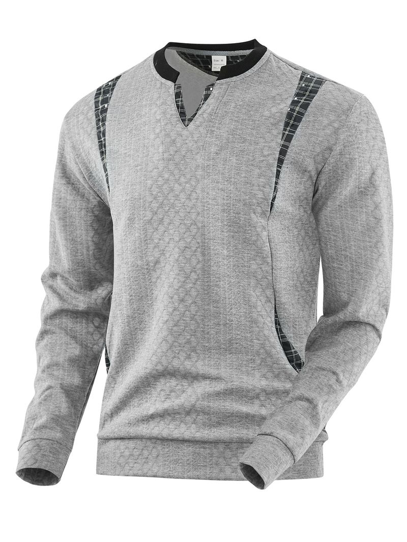 Felpa da uomo con cappuccio e collo a V, colore a contrasto, Independent Station, tendenza di tendenza_voghion.com