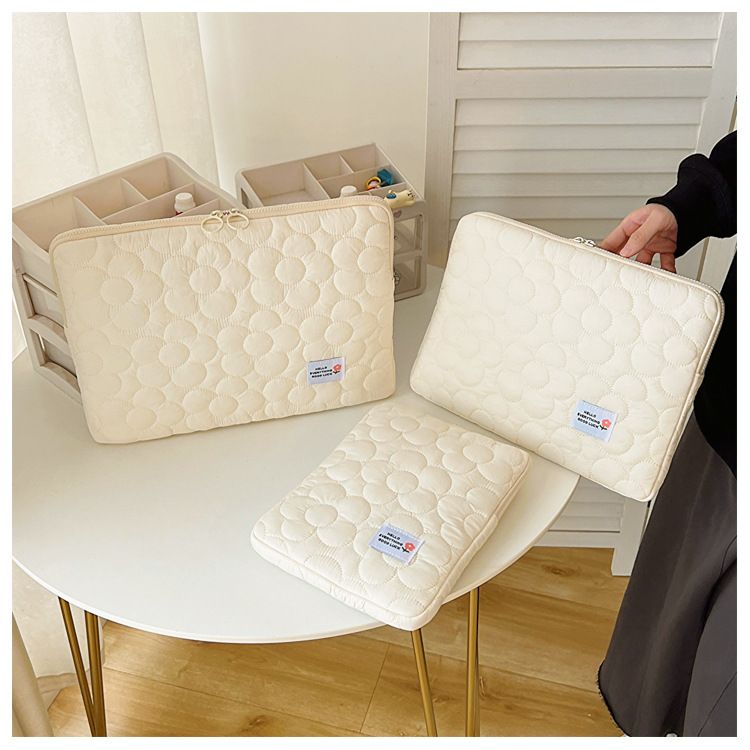 Korean Version IPad 11inch Storage Bag Cute Flower Laptop Sleeve 13/14/15 Protective Case_voghion.com
