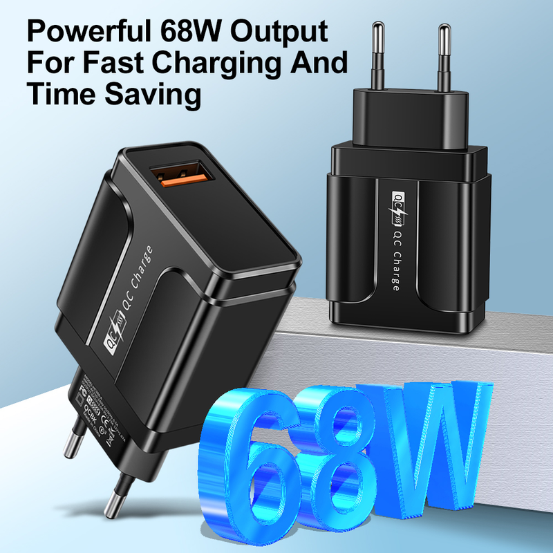 USB 68W įkroviklis greitas įkrovimas QC 3.0 sieninis mobiliojo telefono įkroviklio adapteris tinka iPhone 14 13 Samsu_voghion.com