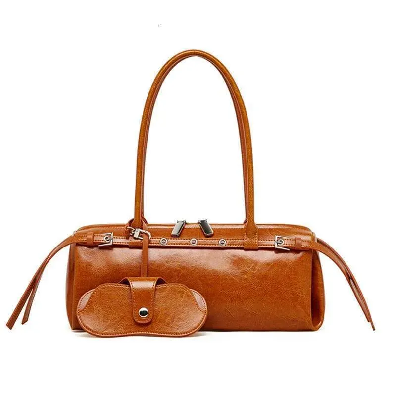 Hochwertige Burminsa Vintage Echtes Leder Unterarm Umhängetaschen Für Frauen 2025 Designer Gürtel Clutch Geldbörsen Tote_voghion.com