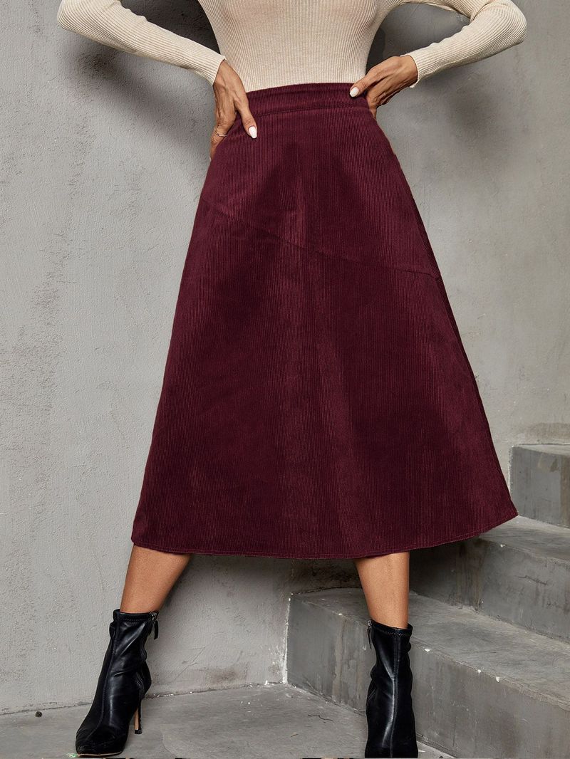 Temperament Reine Farbe frauen Neue Stil Hüfte-gewickelt Hohe Taille Rock_voghion.com