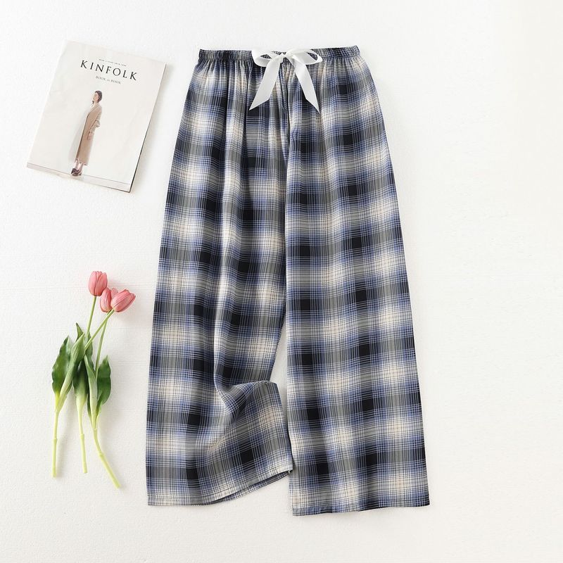 Women's Sleepwears Cotton silk pajama pants beach pants can be worn over a large size home dress nine point pants_voghion.com
