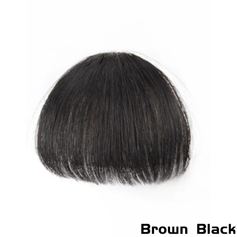 Synthetische pruik Luchtpony Natuurlijk kort Bruin Blond Zwart Fake Fringe Extension Clip-in haarstukken_voghion.com