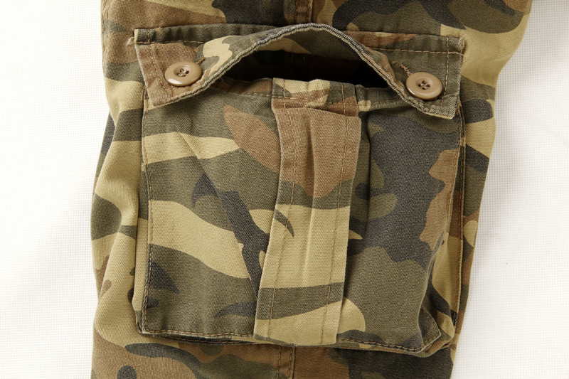 Forår Efterår Vask Multi-Pocket Camouflage Overalls Herre Bomuld Militæruniform Bukser Herre Baggy Cargo Bukser Herre (Uden Bælte)_voghion.com