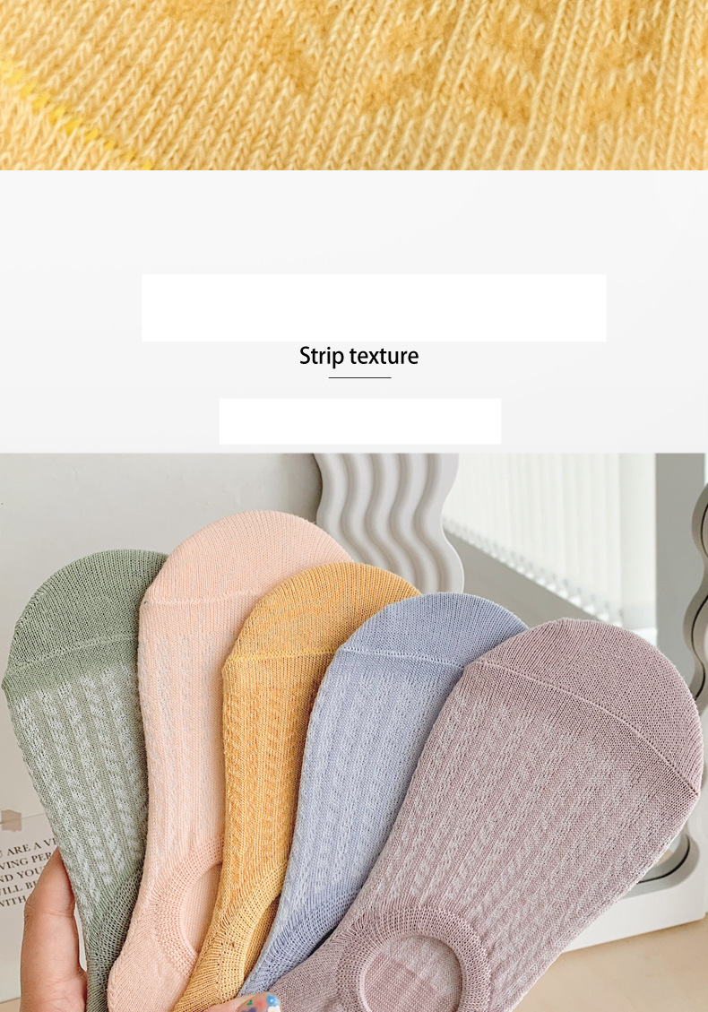 Chaussettes d'été fines en bateau pour femmes, couleur unie, bouche légère, Invisible, maille respirante, antidérapantes, nouveau Style, chaussettes courtes pour femmes_voghion.com
