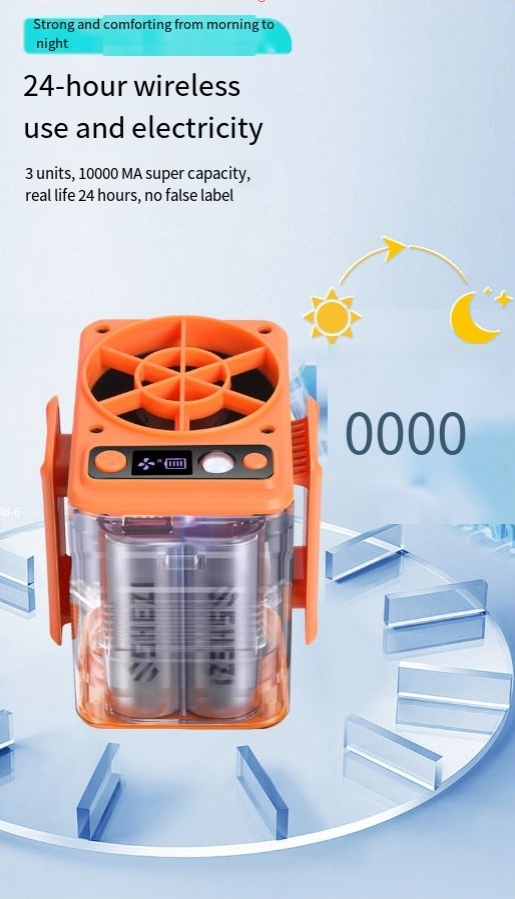 Multi-function hanging waist fan portable waist outdoor cooling hanging neck charging lighting cooling_voghion.com