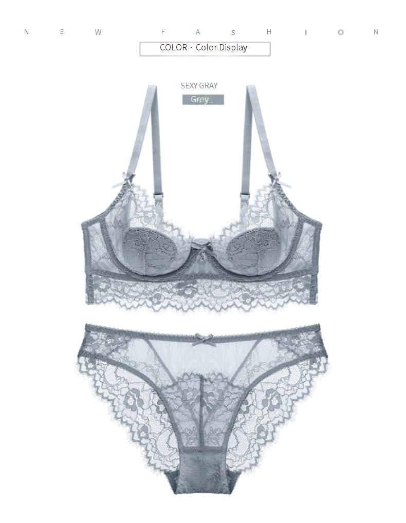 Intimo da donna in pizzo, confortevole, sottile, in cotone, sexy, set di reggiseni in tessuto traspirante_voghion.com