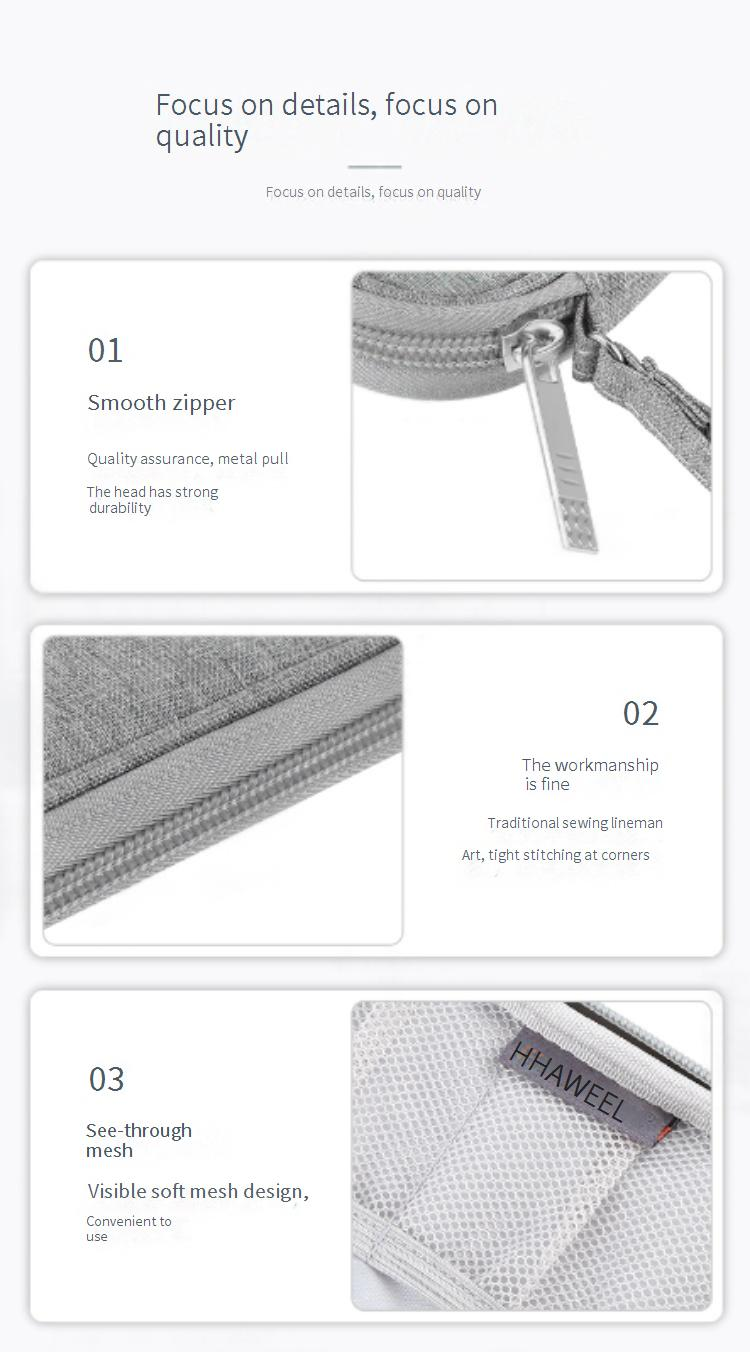 Organizer da viaggio per dispositivi tecnologici - Custodia compatta per cavi, chiavette USB e auricolari (design antipolvere e portatile)_voghion.com