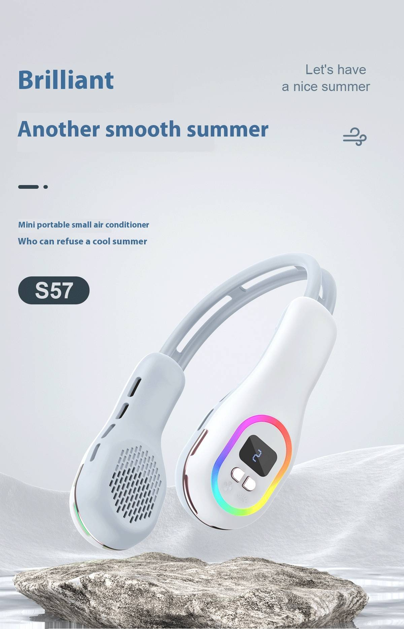 Ventilatore da collo - Ventilatore di raffreddamento personale ultra silenzioso e ricaricabile tramite USB a mani libere_voghion.com