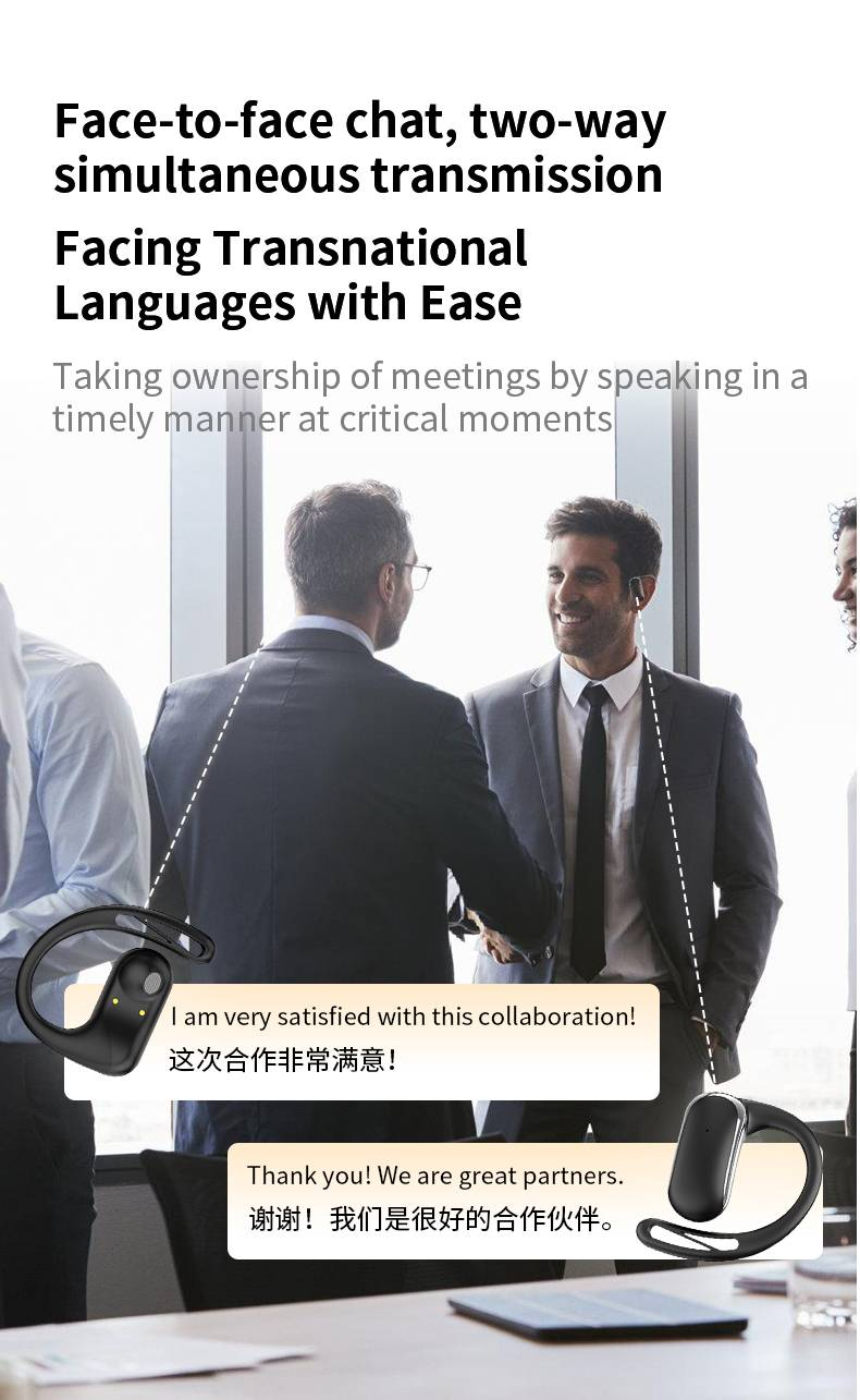 L'auricolare intelligente per traduzione wireless Bluetooth può eseguire l'interpretazione simultanea_voghion.com