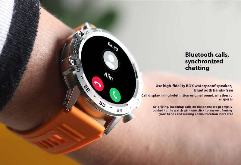 Smartwatch für Herren mit Blutdruck- und Blutsauerstoffmessgerät, wasserdichtem Fitness-Tracker, Bluetooth-Anruf, Herzfrequenz- und Schlaf-Tracking_voghion.com