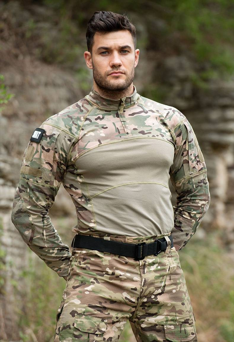 Taktisches Froschanzug-Set für Herren – Militärische Outdoor-Trainingsuniform, atmungsaktive und strapazierfähige Camouflage-Arbeitskleidung mit Knieschützern (mehrere Farben und Größen)_voghion.com