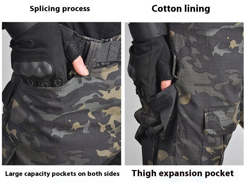 Taktisches Froschanzug-Set für Herren – Militärische Outdoor-Trainingsuniform, atmungsaktive und strapazierfähige Camouflage-Arbeitskleidung mit Knieschützern (mehrere Farben und Größen)_voghion.com