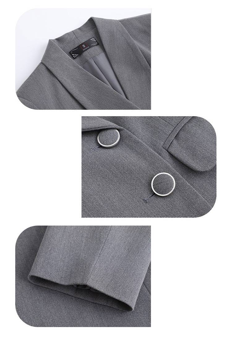 Khakifarbenes Anzug-Set für Damen – Professioneller Blazer und Hose für die Büroarbeit, herbstliche Business-Kleidung mit Stretch-Komfort_voghion.com