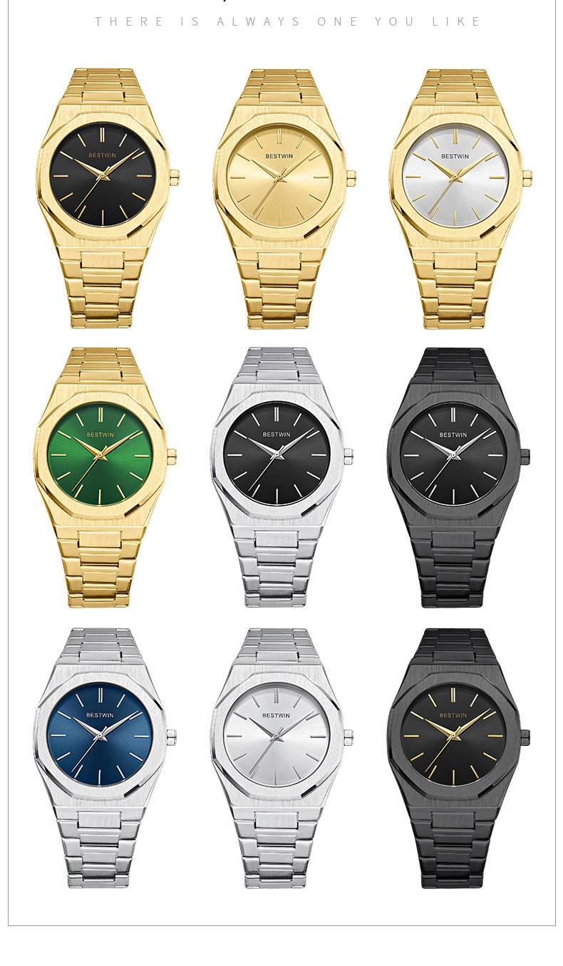 Men's Fashion Minimalist Quartz Watch With Butterfly Clasp, Stainless Steel Band, And Mineral Glass Watch Butterfly Double Snap_voghion.com