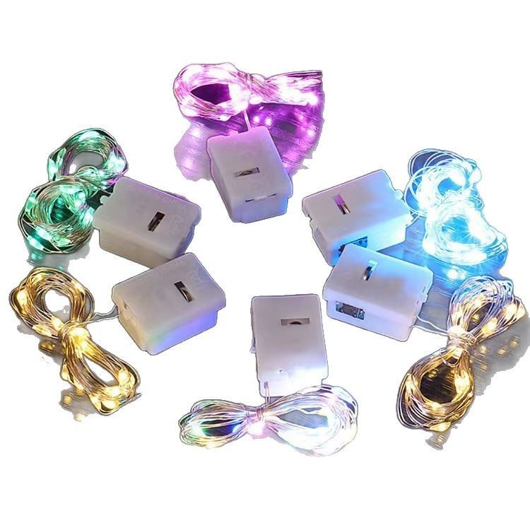 Mini LED Fairy Lights With Battery Box - Flexible Copper Wire String Lights For Wedding Decor, Cake Topper, Gift Box, Floral Arrangements_voghion.com