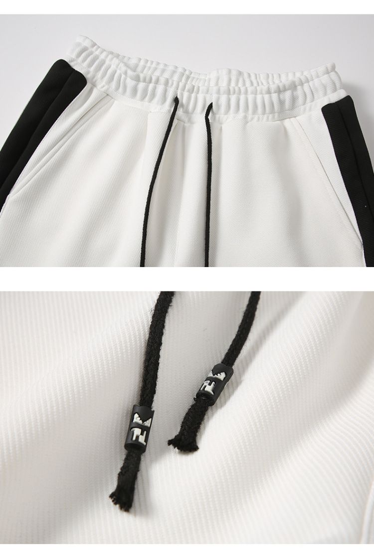 Härenkleeder Hären Casual Sportskostüm 2024 Hierscht nei locker Faarfmatching schwaarz-wäiss laangärmlech Cardigan Kostüm fir Hären_voghion.com