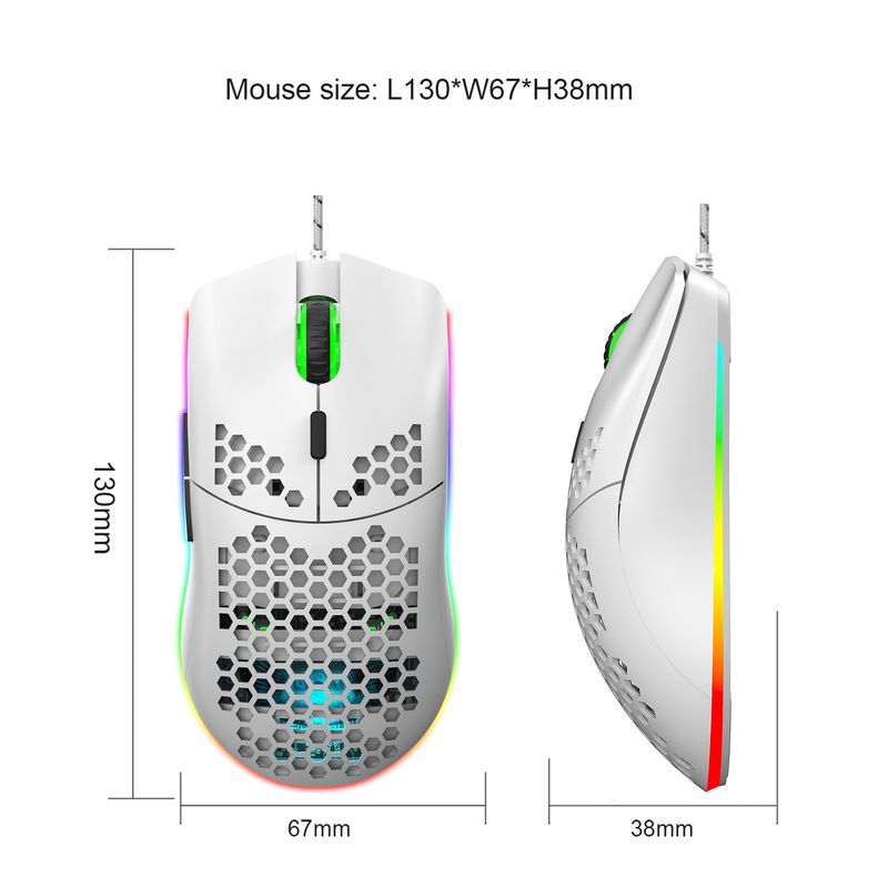 New lightweight hole game mouse, hollowed out esports computer, wired luminous mouse suitable for laptops and desktops_voghion.com