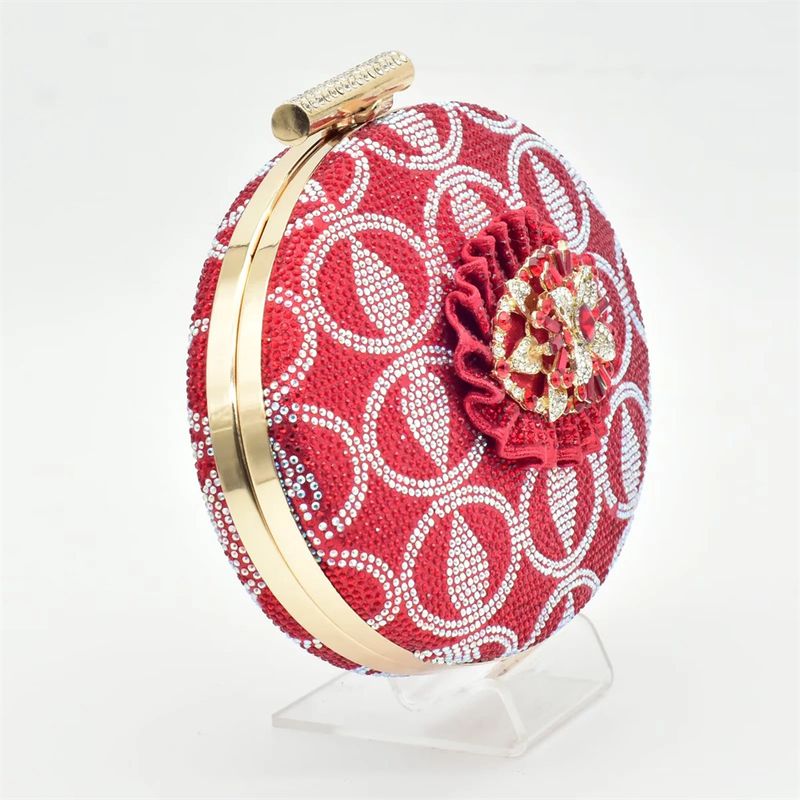 Women's low heeled sandals with evening bag matching drill button_voghion.com