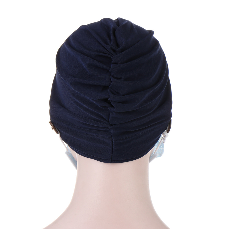 new crystal hemp forehead cross-proof turban hat white button turban Muslim turban hat_voghion.com