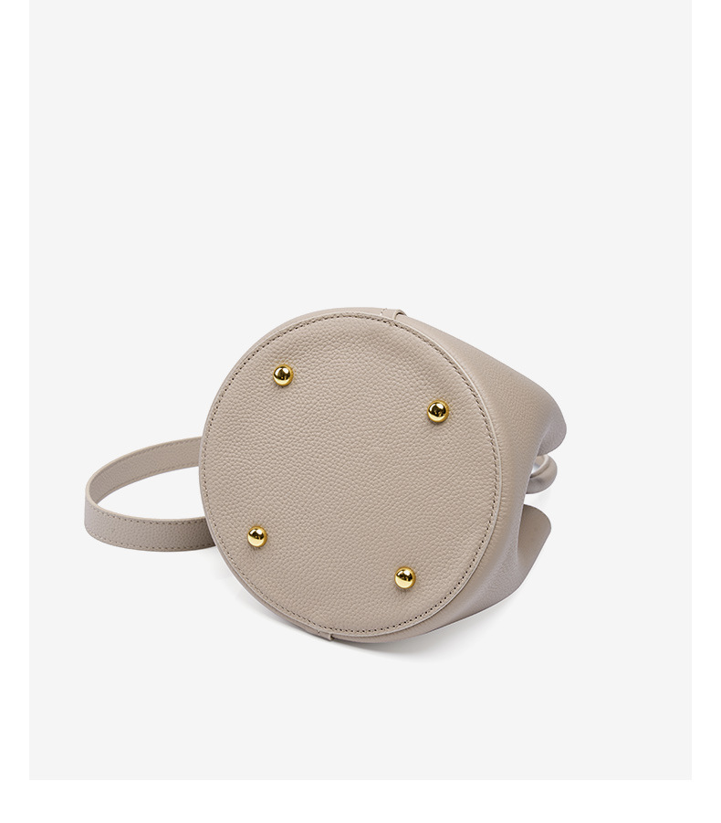 First Layer Cowhide Bag Women's Bag Messenger Bag Niche Summer High Grade Leather Handbag Bucket_voghion.com