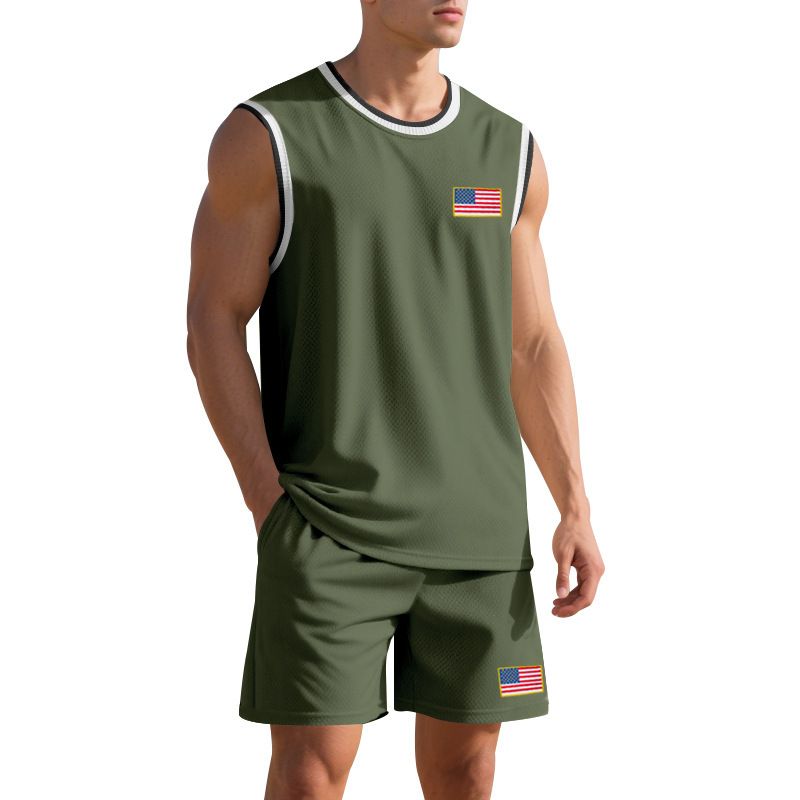 Männerkleeder Summer Nei Männer Sportanzug Basketballanzug Atmungsaktiv_voghion.com