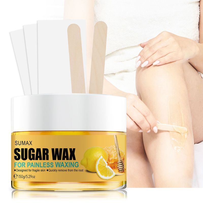 Honey Lemon Sugar Wax, Pure Natural Honey Wax Hair Removal Cream, Suitable For Leg, Chest, Hand, And Underarm Hair Removal, With A Scraper_voghion.com