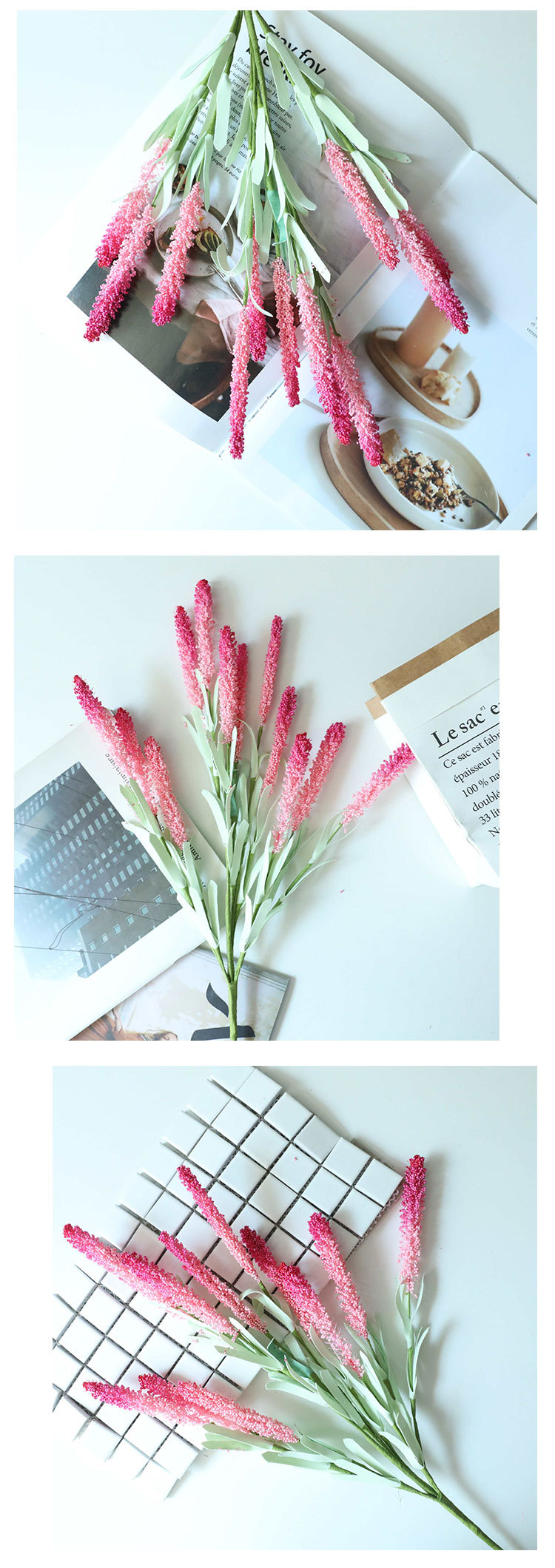 12 fiori di lavanda in schiuma PE di Provenza forniture per matrimoni fiori finti decorazione fiori finti_voghion.com
