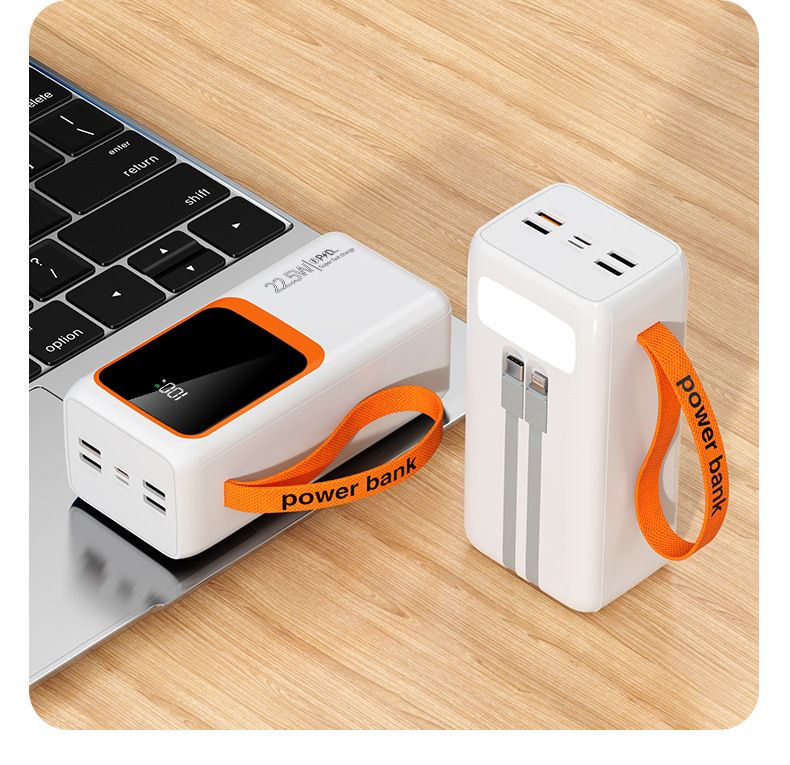 Batterie externe à charge rapide 20 000 mAh avec câbles intégrés, chargeur PD QC3.0 22,5 W, batterie externe haute capacité pour voyage, camping et extérieur._voghion.com